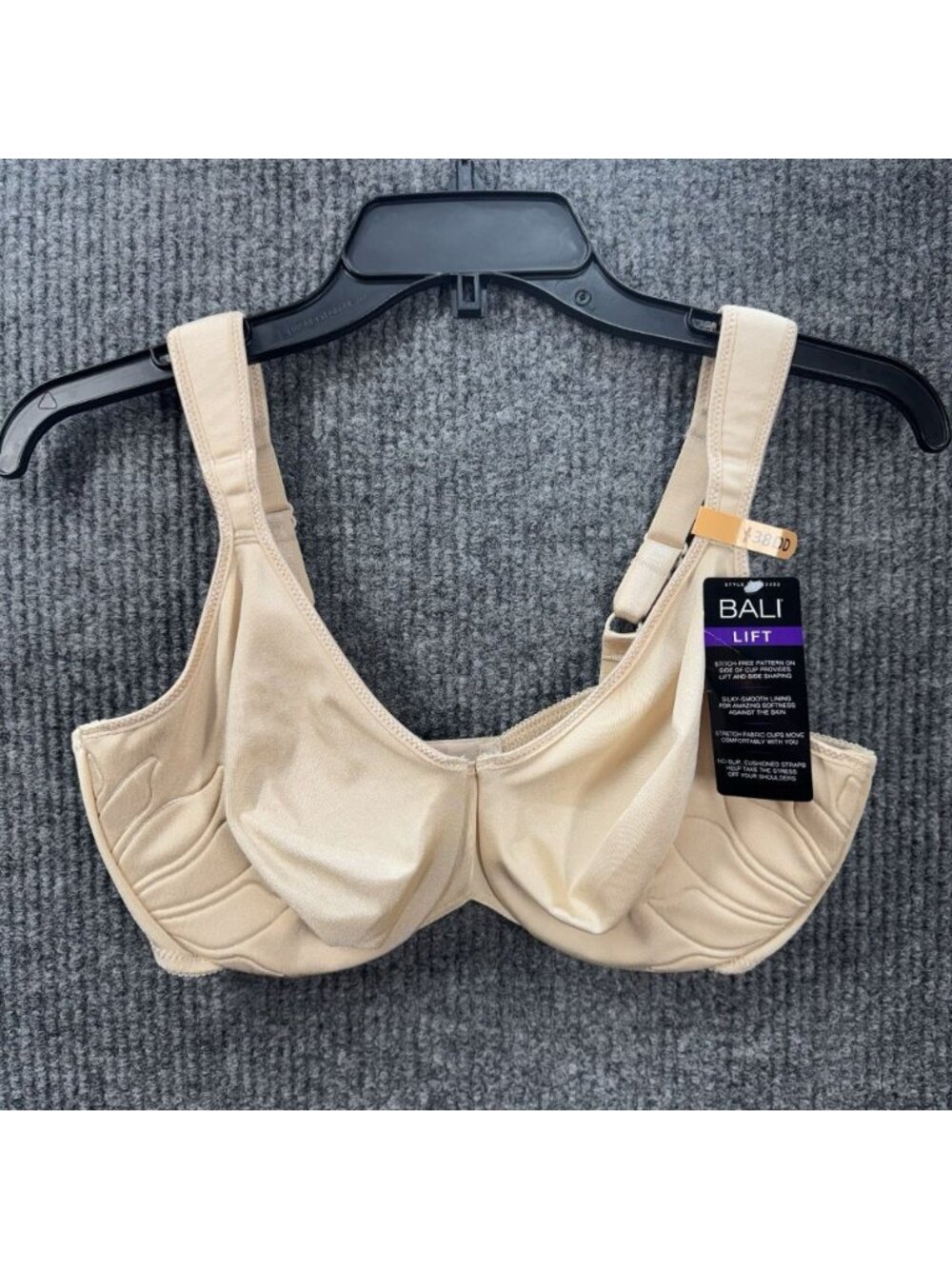 Bali Bra 38DD Side Shaping Light Lift Underwire Comfort Straps Beige 3353 NEW